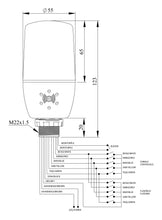 Lade das Bild in den Galerie-Viewer, EMAS IF5M024ZM05-1 multicolour LED beacon - technical drawing with dimensions (mm)