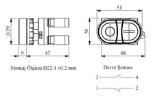Load image into Gallery viewer, EMAS CP102K20KY10 - IP65 Start/Stop 0-1 Momentary Double Push Button (1 N.O. + 1 N.C.)