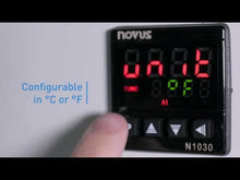 Load and play video in Gallery viewer, Novus N1030-PR-24V - PID Temperature Controller 1/16 DIN SSR+Relay (12-24V)