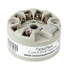 Load image into Gallery viewer, Novus TxIsoPack-USB Isolated Temp. Transmitter J,K,R,S,T, PT100, Voltage Input->4-20mA Output