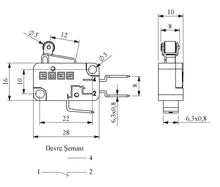 Load image into Gallery viewer, EMAS MK1MIM1 Microswitch Short Roller Lever (1 C.O. Contact)
