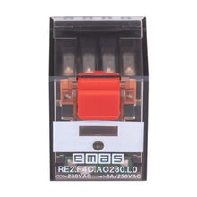 Lade das Bild in den Galerie-Viewer, EMAS RE2.F4C.AC230.L0 industrial relay, 4 changeover contacts, 6A, 14 pin, 230V AC coil, with LED - additional view

