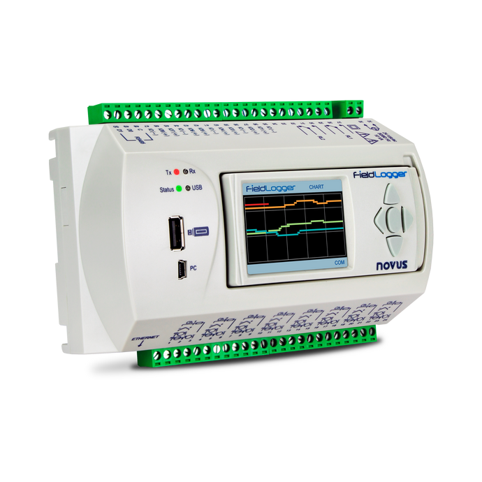 Novus FieldLogger - 512K Ethernet + HMI, 2xRS485 Master/Slave Data Logger (AC Supply)