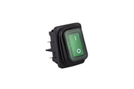 EMAS A54B1Y11 illuminated green IP65 rocker switch - A54 series colour option