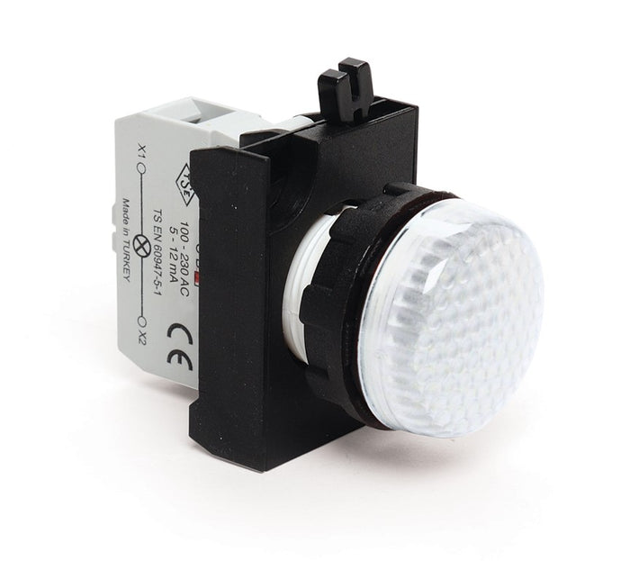 EMAS CP0B0XB - IP65 Indicator Lamp White 22mm (100-230V)
