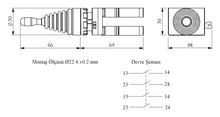 Load image into Gallery viewer, EMAS CP707DJ41 - IP65 Joystick Spring Return, 4 Positions (2 N.O. + 2 N.O.)
