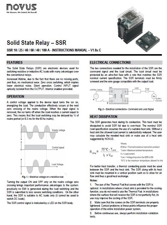 Solid State Relay | Novus SSR-4840 Single Phase 40A Load | UK Stock ...